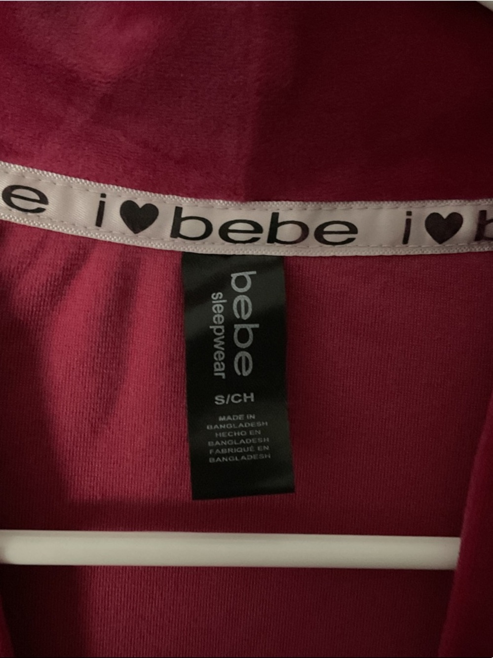 bebe Plush Wrap Robe in Deep Raspberry Pink - Picture 2 of 5